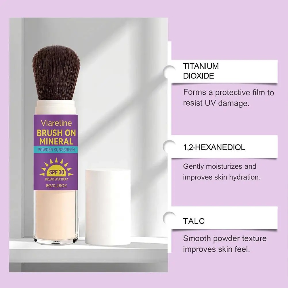 Kids Tropical Mineral Sunscreen Powder SPF 30 UVA UVB Protection Waterproof For Dry Sensitive Skin Long Lasting Powder view 6