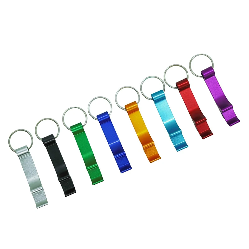 50Pcs Colored Aluminum Bottle Opener Keychains Beer Bottle Opener Keychain Keyring for Kitchen