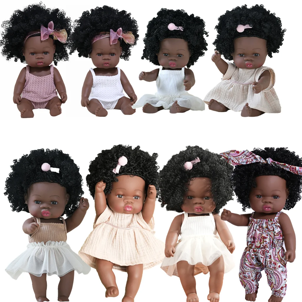 35cm Realistic Reborn Doll Lifelike Black American Doll for kids Adorable Doll 14inch Reborn Doll Toys for Children Gift