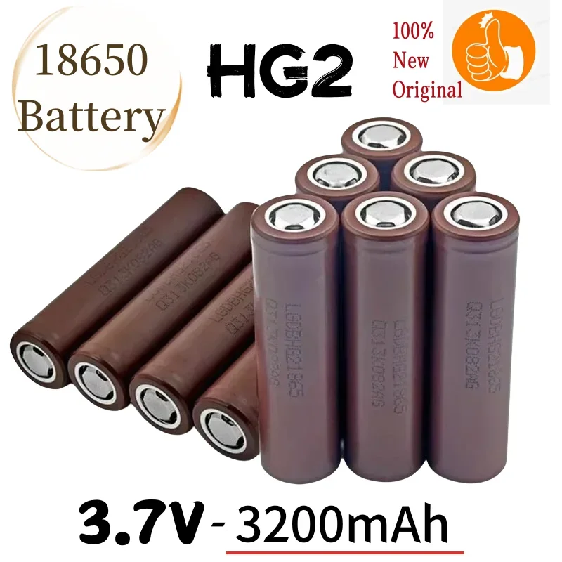 100% New Original HG2 18650 Battery 3200mAh Battery 18650 HG2 3.7V Discharge 25A Dedicated For Power Rechargeable Battery