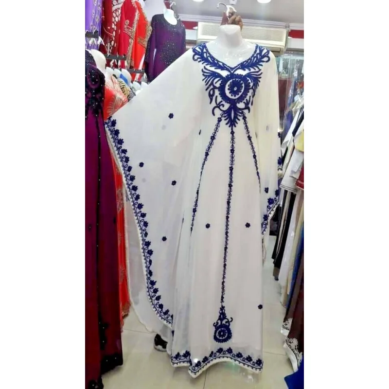 Wino czarne Dubai Georgette marokańska długa sukienka koszulowa odzież Jilbab Abaya europejskie i amerykańskie trendy w modzie