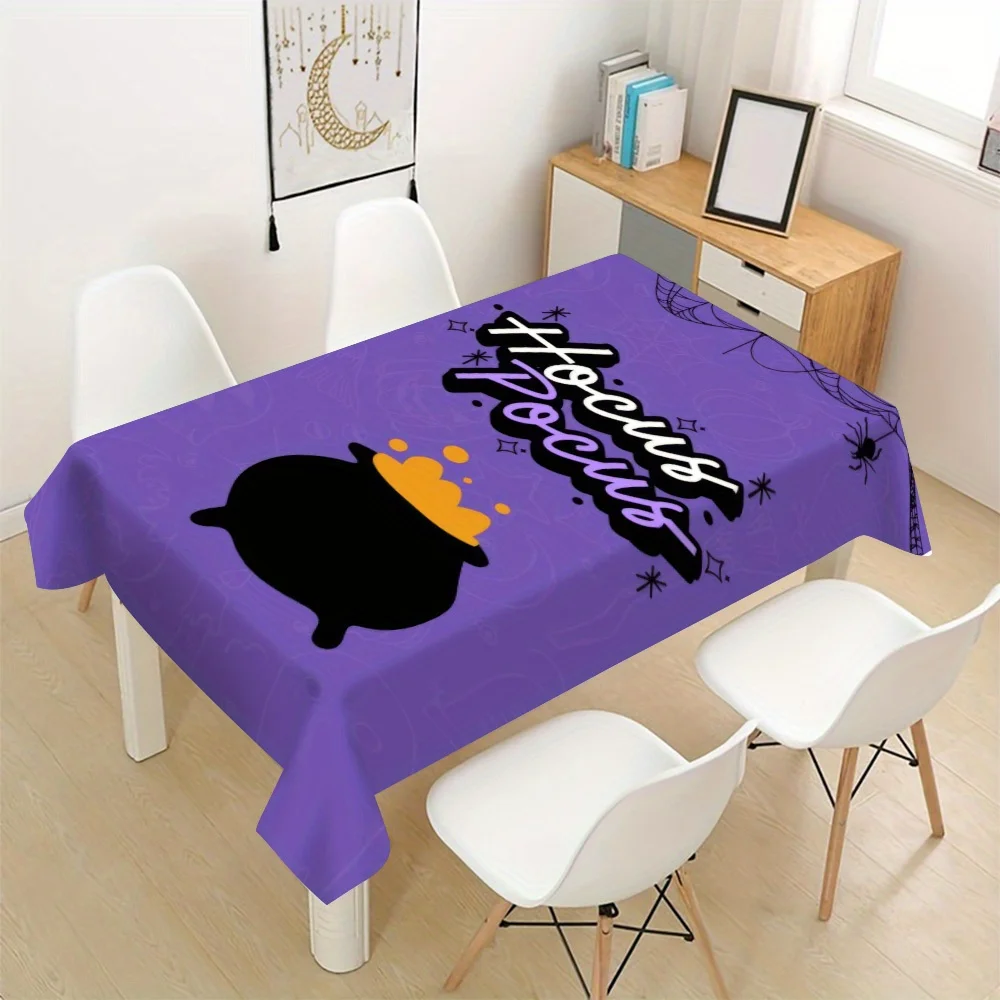 Happy Halloween Rectangle Table Cloth for Table Decor Home Dinner Reusable Tablecloth for Dining Room Halloween Decorations