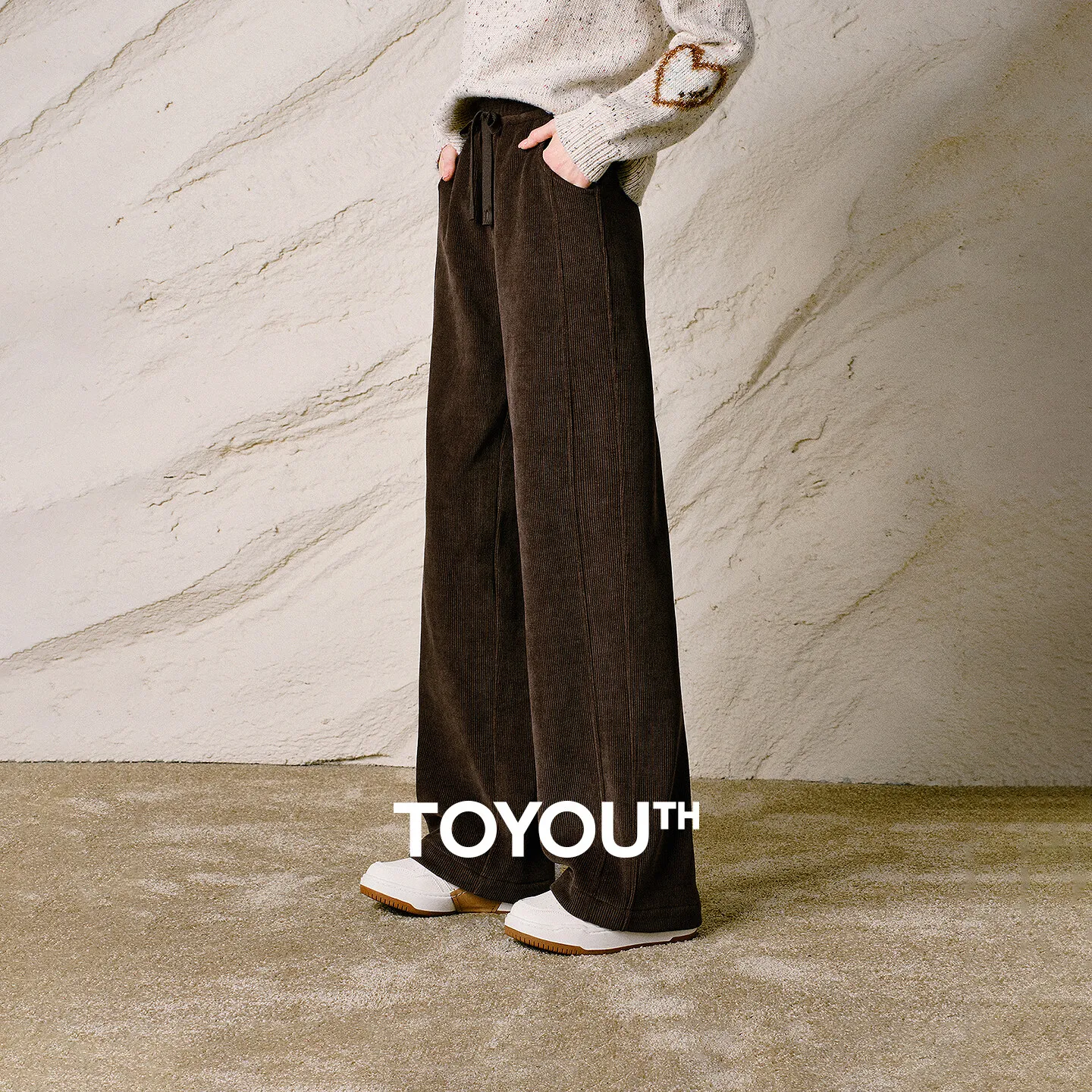 TOYOUTH Women Pants 2026 Winter New Fleece Lined Seam Straight Leg Casual Office Long Pants