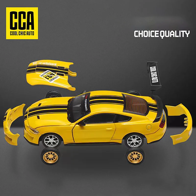 CCA a box of 1:42 Ford Mustang GT yellow can be modified alloy model toy racing car ornaments collection gift