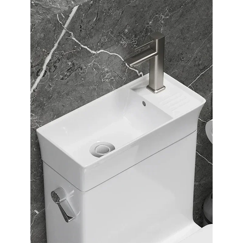

(Sea shipping)Household Small Apartment Flush Toilet with Wash Basin Integrated Energy-Saving Siphon Sit Toilet Toilet Deodorant
