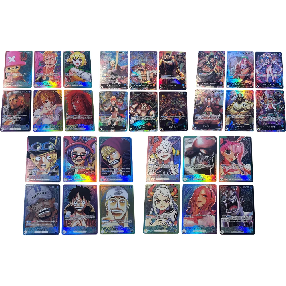 

6Pcs/set Anime OPCG Collection Card Monkey D Luffy Nami Shanks Yamato Roronoa Zoro OP04 OP08 Refraction Color Flash Card Gifts