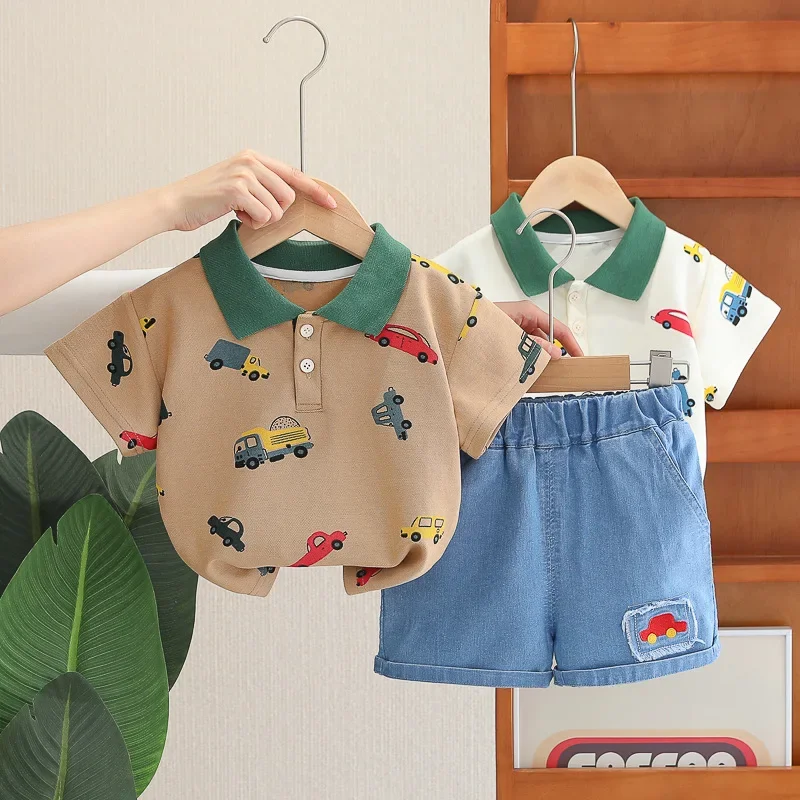 

New Summer Baby Boys Clothes Suit Children Cartoon T-Shirt Shorts 2Pcs/Sets Kids Clothing Toddler Casual Costume Infant Outfits