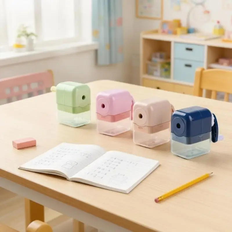 Portable Manual Pencil Sharpener 6-8mm Cute BPA-free Handheld Tool for Kids Safe School Daily Use 1PC