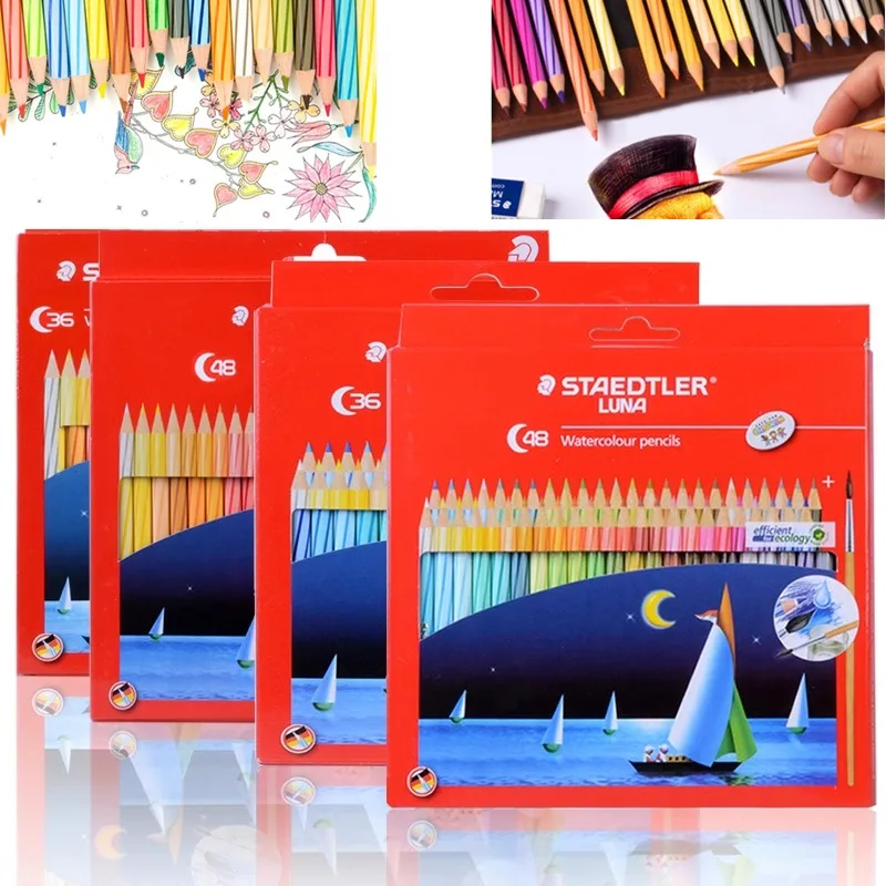 German 36/48 Color Water-soluble Color Pencil Pen Bag Set Art Painting Coloring Professional Pencil Beginner Painting Art Tools