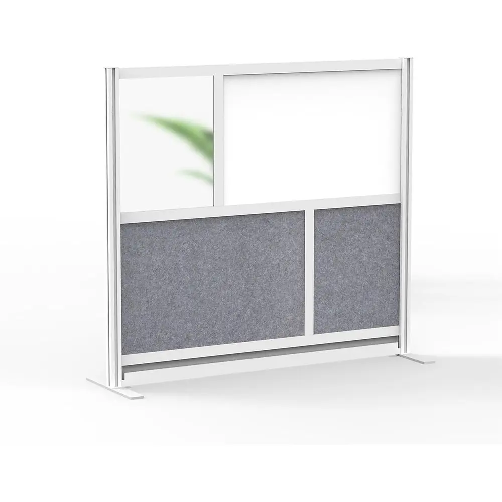 

Expandable Office Room Divider with Whiteboard, Soundproofing, and Frosted Acrylic Panels (53 x 48)