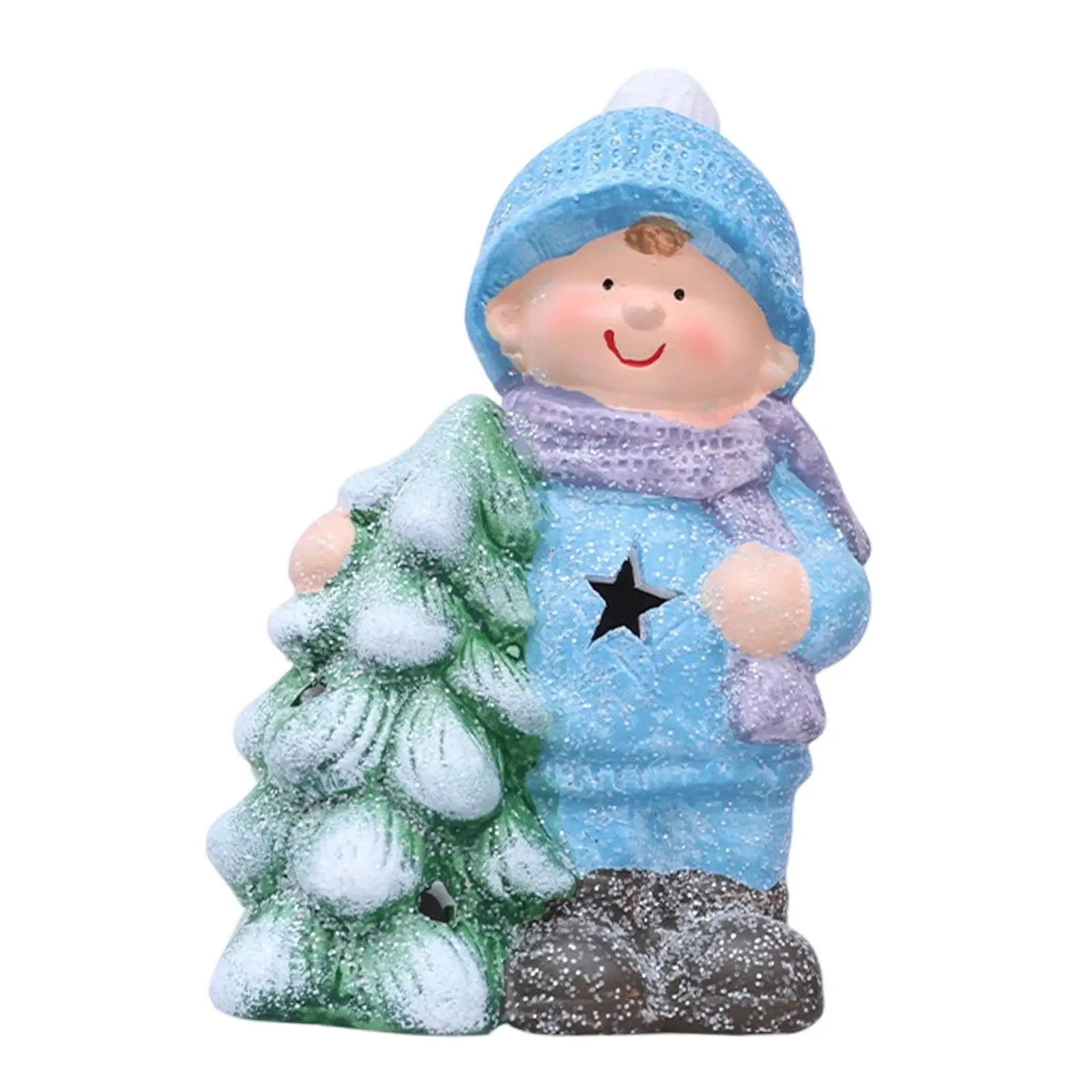 Christmas Figurine Indoor Home Decor Collectible Lovely Creative Ceramic Sculpture for Office Holiday Fireplace Bookshelf Shelf