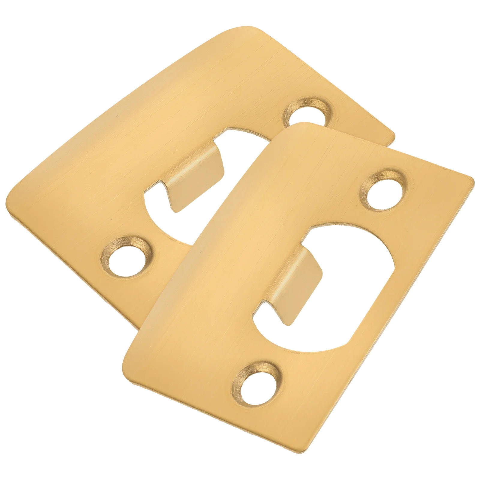 

2Pcs Door Strike Plate Gold Stainless Steel Lock Latch Reinforcement Metal Extender Cover Wooden Doors Hardware