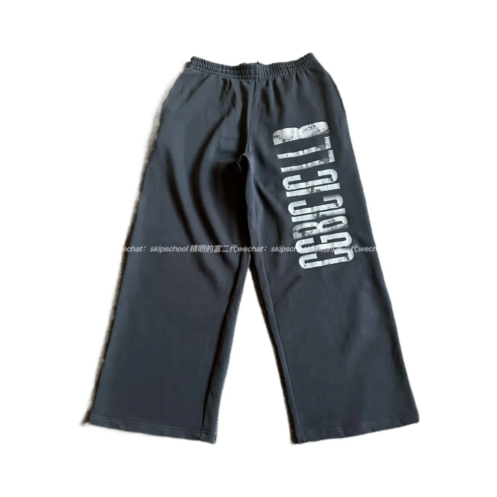 NIGO Men's Letters Old Destruction Sweatpants High Street Trend Cotton Black Grey Vintage Comfort Casual Pants #NGTOP11618