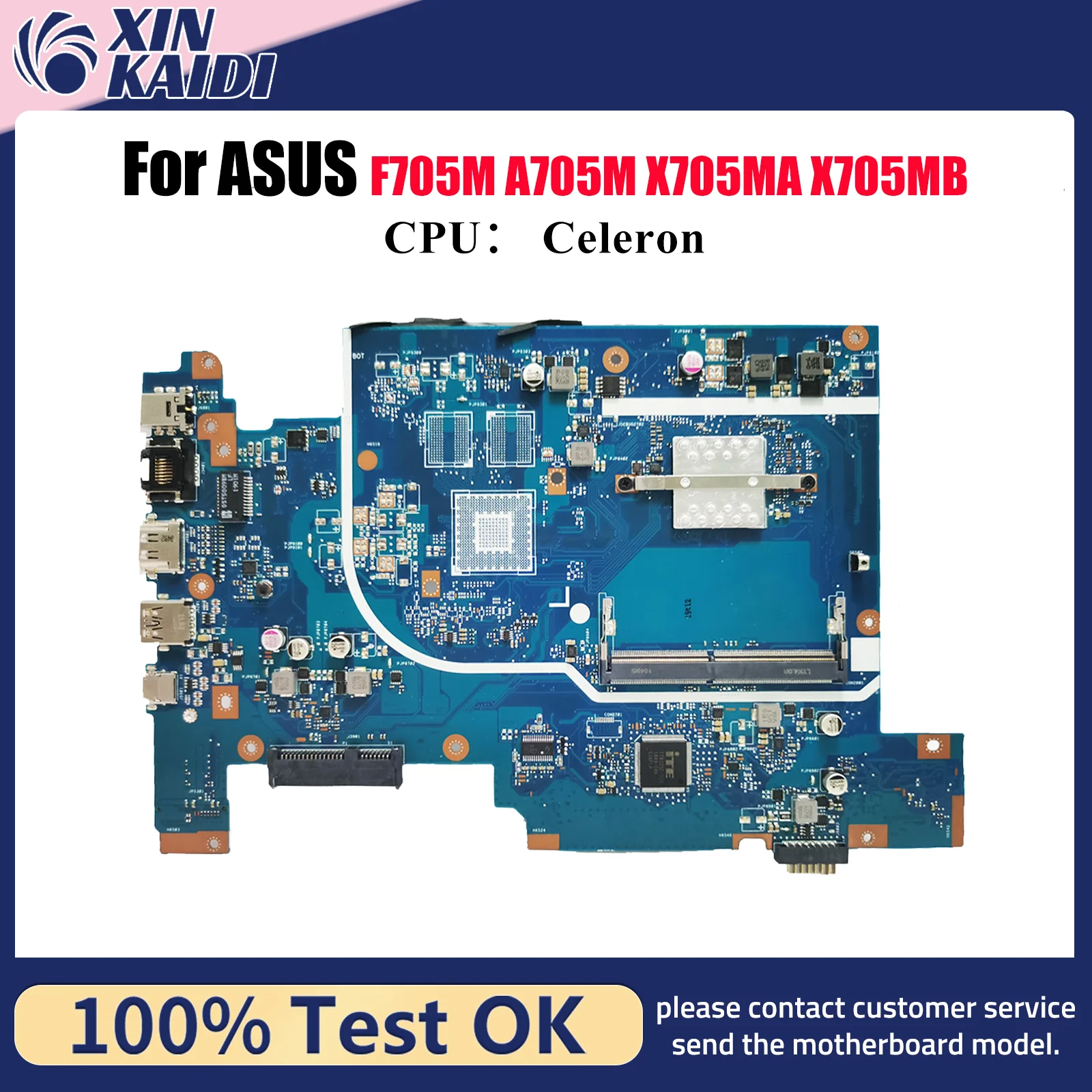 

X705MA Laptop Motherboard For ASUS VivoBook X705MB X705M A705M X705MA F705M Mainboard With Celeron CPU 100% tests OK fast ship