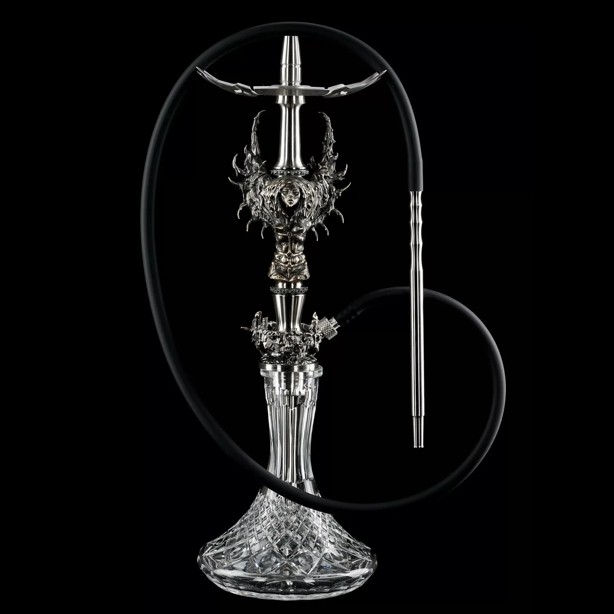 Maklaud L.Egonny Hookah Shisha Set High Quality 304 Stainless Steel Large Hookah With Glass Bottle Single Pipe