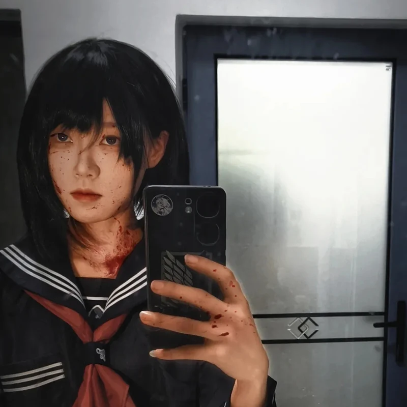 Game SILENT HILL F Shimizu Hinako Cosplay Wig Women Black Bob Haircut Hair Heat Resistant Synthetic Wig Halloween Party Prop