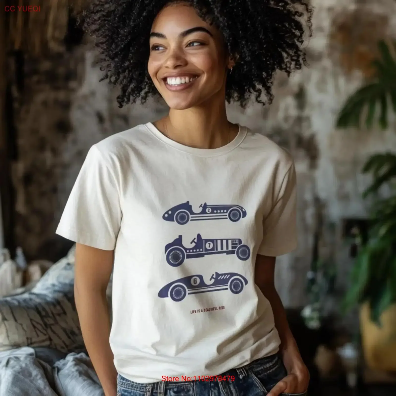 T-shirt vintage décontracté pour homme, style délavé, doux et légèrement élégant, pour les fans de course automobile et de sport automobile, ambiance mignonne et naturelle, inspiré de la Formule.