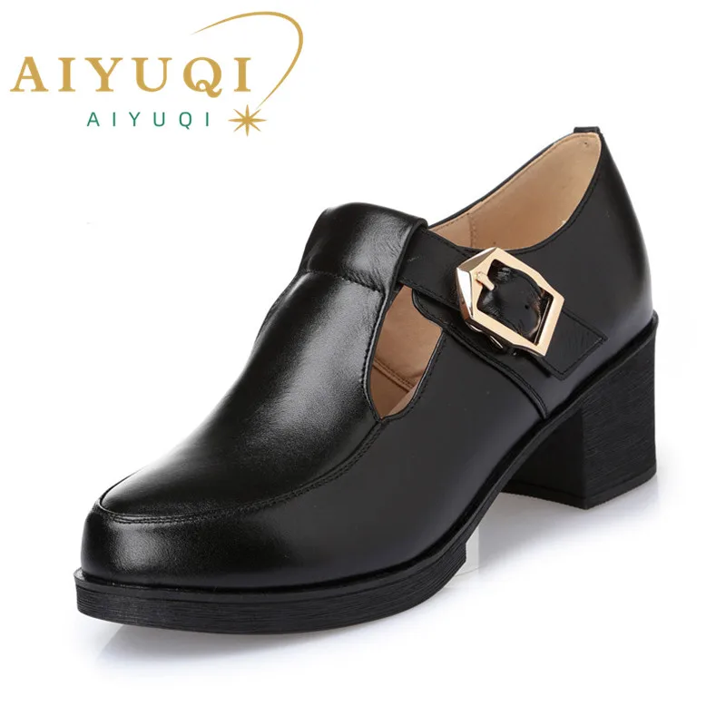 Chaussures en cuir véritable pour femmes, chaussures à bouche peu profonde, chaussures en peau de cercle décontractées, automne, taille 34, 43, 600, 2024, nouveau