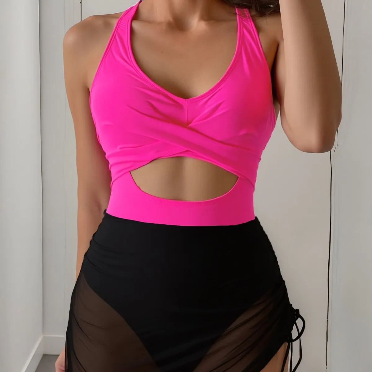 Bathing Suit Women New Strap Bikini Irregular Skirt One-piece Swimsuit Sexy Style Swimwear