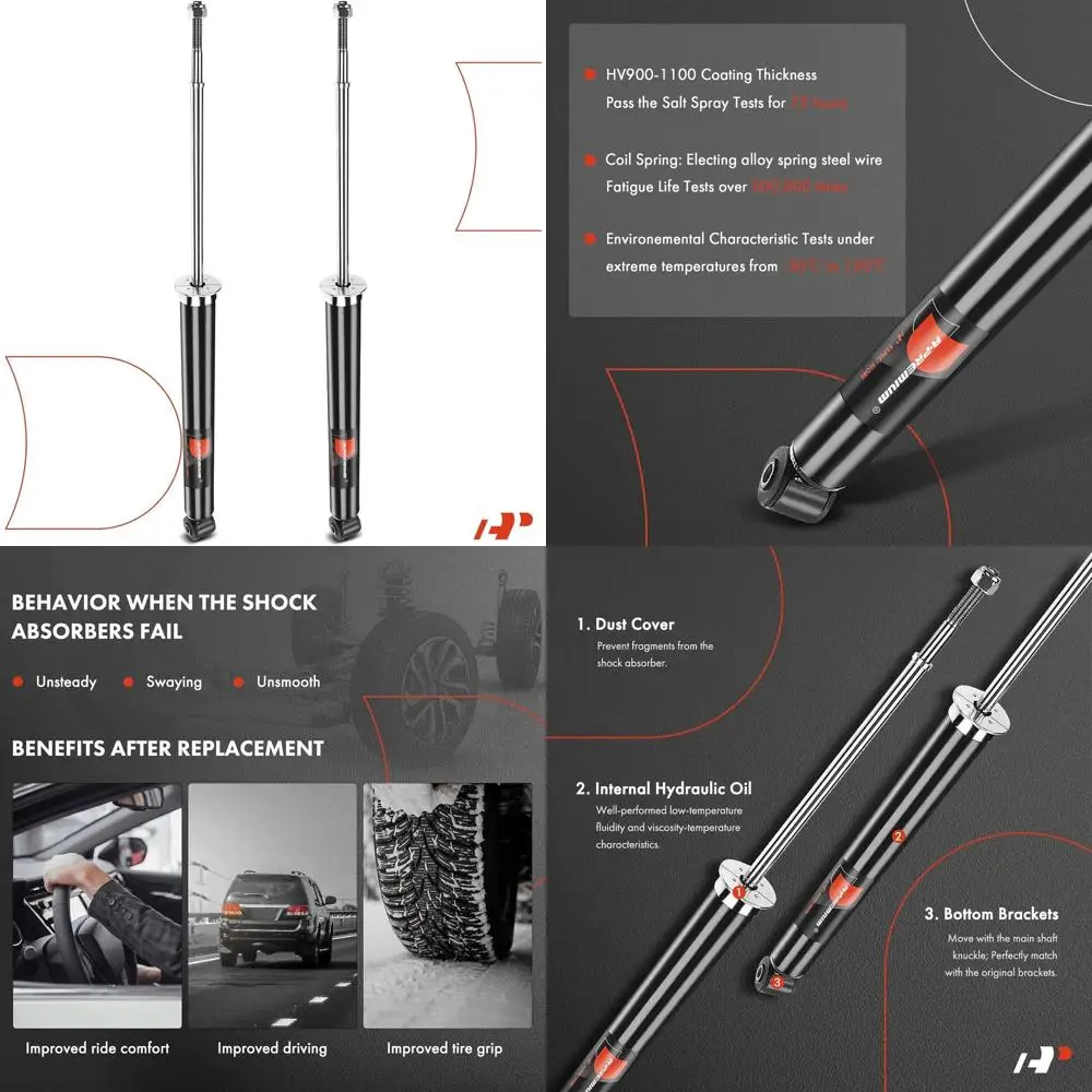 

Rear Shock Absorbers Compatible with Chevrolet Spark 2013 2014 2015, 2-PC Set