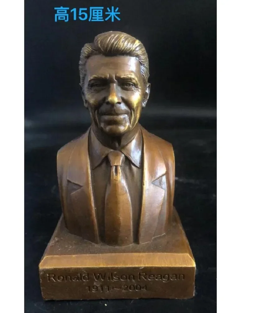 40th President of the United States 15CM Ronald Reagan Bronze Statue