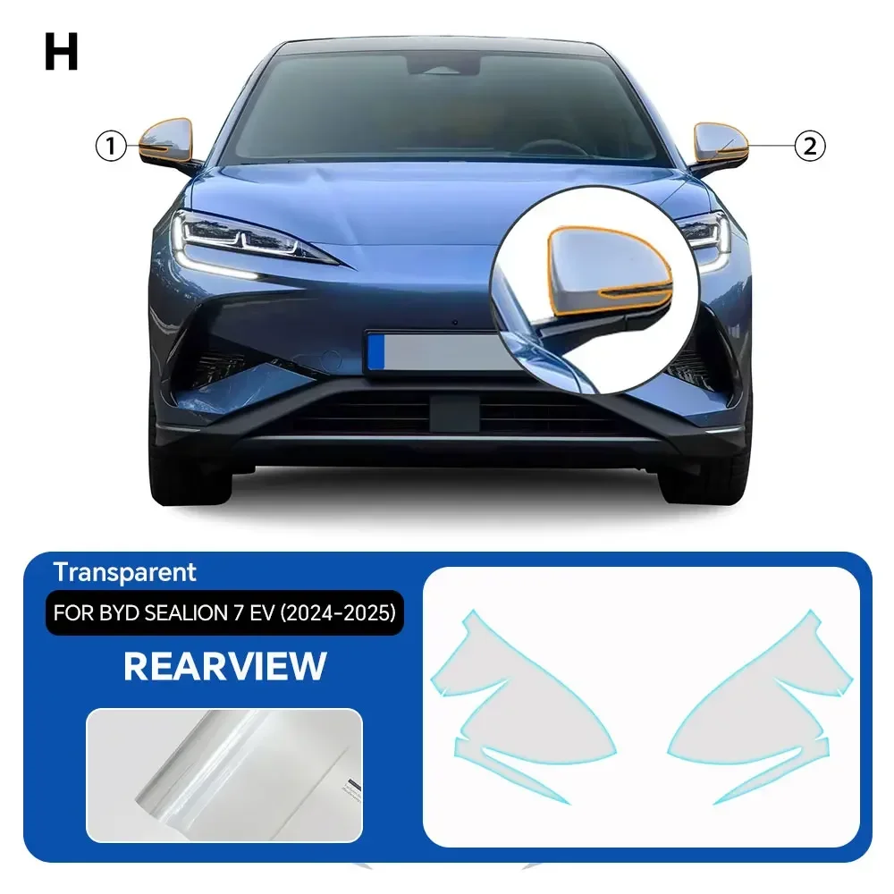 

For BYD Sealion 7 EV 2024 2025 Car Front Headlight Rear View B C Pillars Film TPU Paint Protection Film Anti-scratch Protective