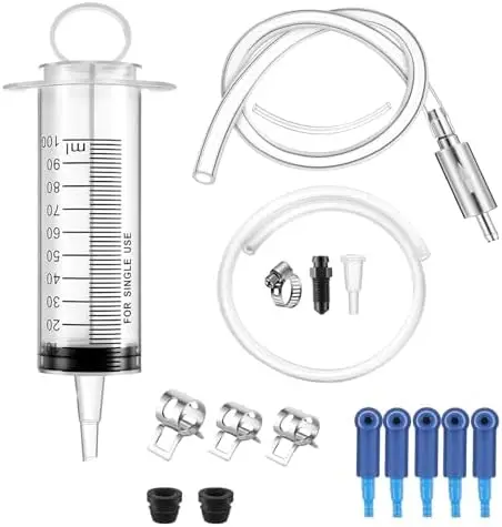 

Brake Bleeder Kit with 100ml Syringe & Hose - Auto Brake Fluid Extractor Pump Tool for Cars & Motorcycles