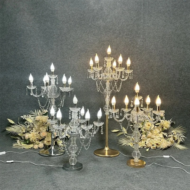 Candelabra Candle Holder, Tall Centerpiece for Wedding Table Decoration & Party Events
