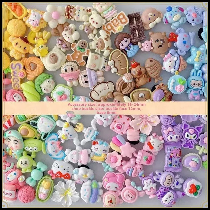 [Colorful Mix and Match] New DIY Hole Shoe Accessories Three-dimensional Resin Cartoon Cute Color Mix - Shoes Not Included