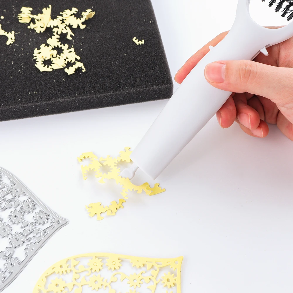 3 In 1 Die Brush Piercer Scraper Weeding Tools Easily Removing Excess Paper From Dies Must-Have Die Brush Tool with Foam Pad