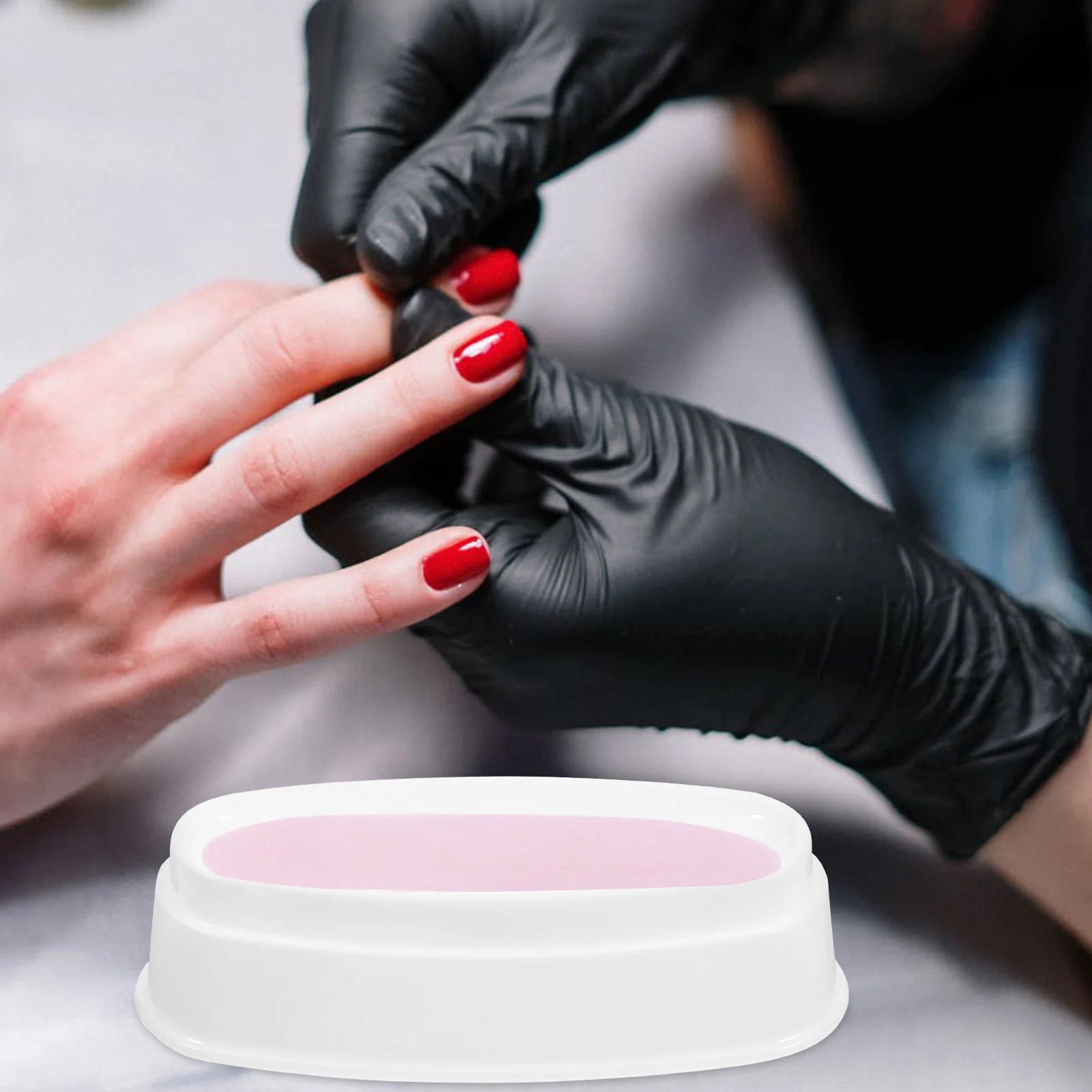 Adesivos ferramentas de unhas para manicure óleo unhas francesas bandeja de pó recipiente de imersão