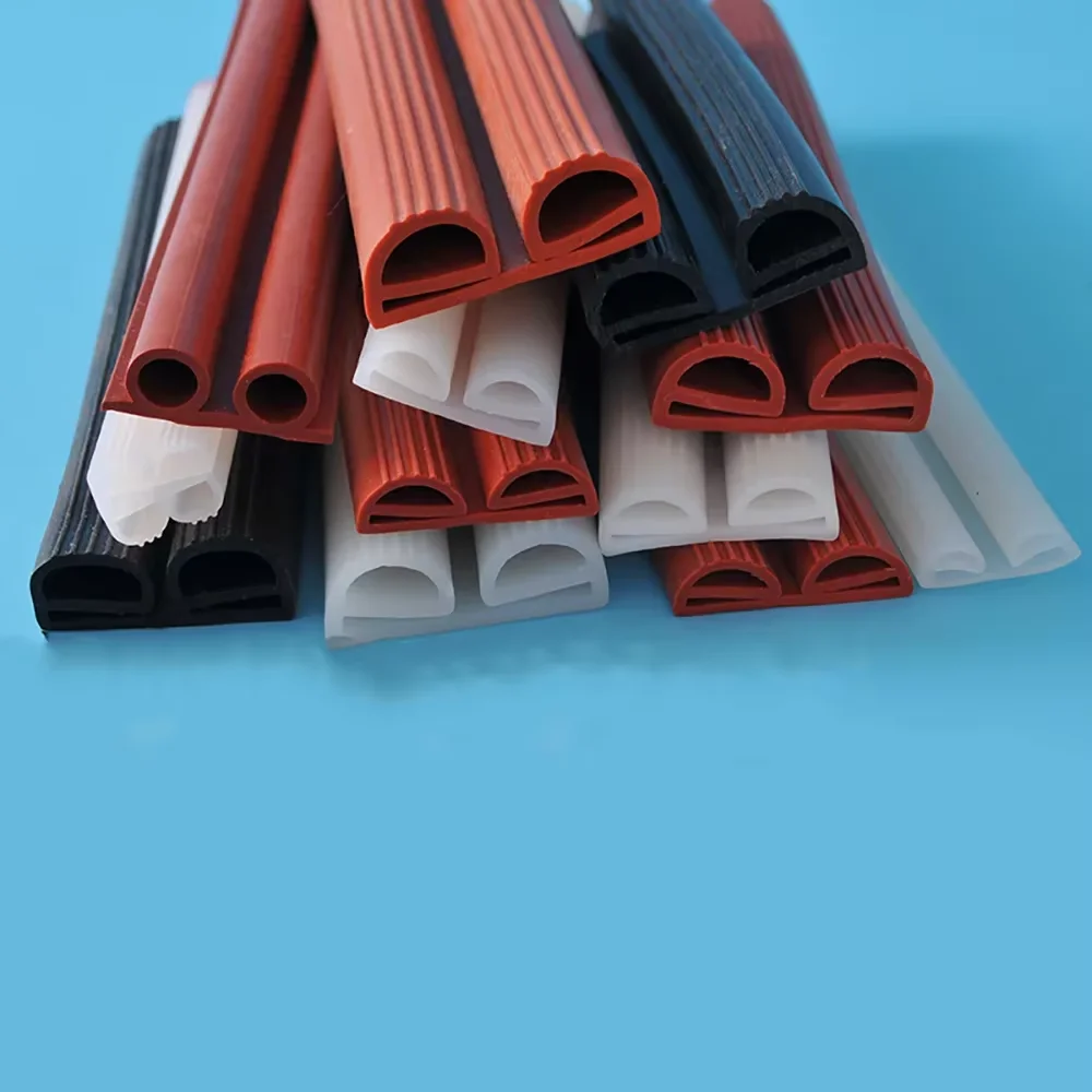 Red Shaped Mushroom Head Sealing Strip Silicone High Temperature Oven Bridge Aluminum Door Window Sealed Soundproofing Strip