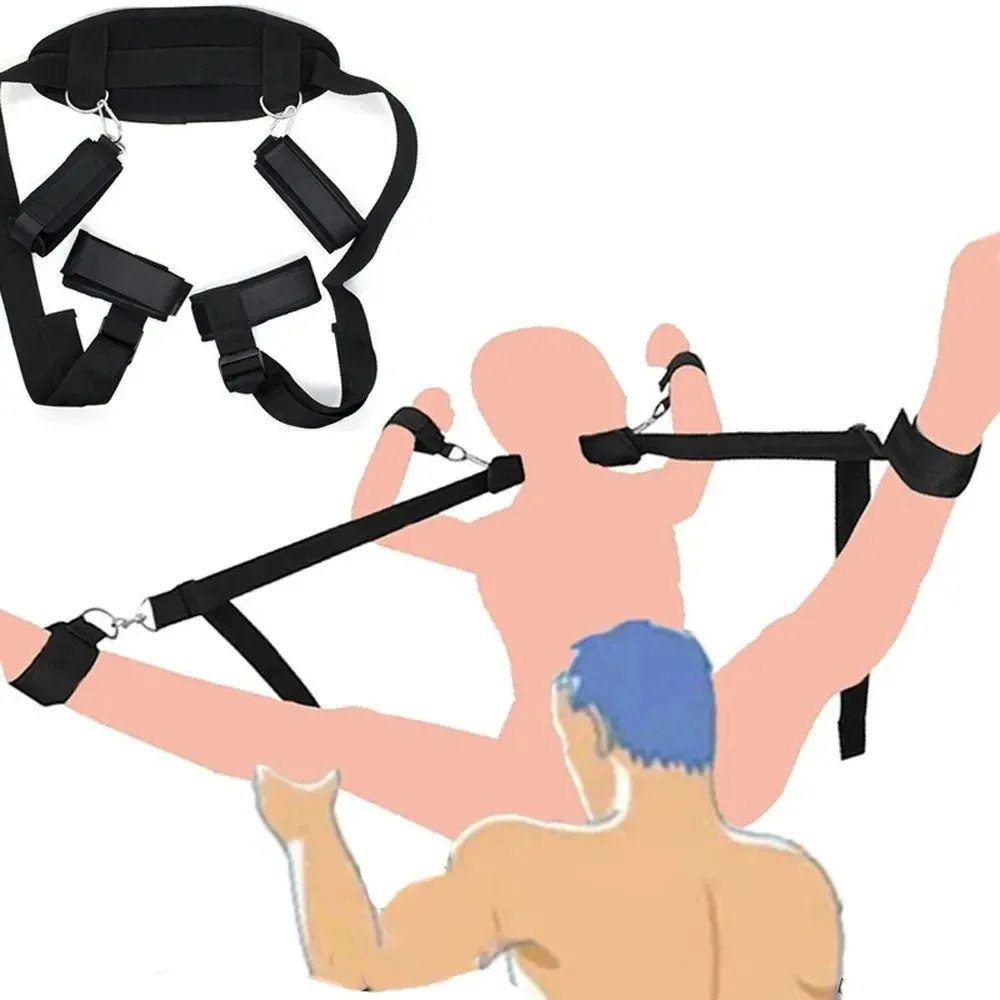 قيود الزوجين BDSM تسخير الساقين المفتوحة مفرشة ألعاب مثيرة لعشاق ملزمة الأشرطة الجنس يمزح تعادل الساقين اكسسوارات الكبار