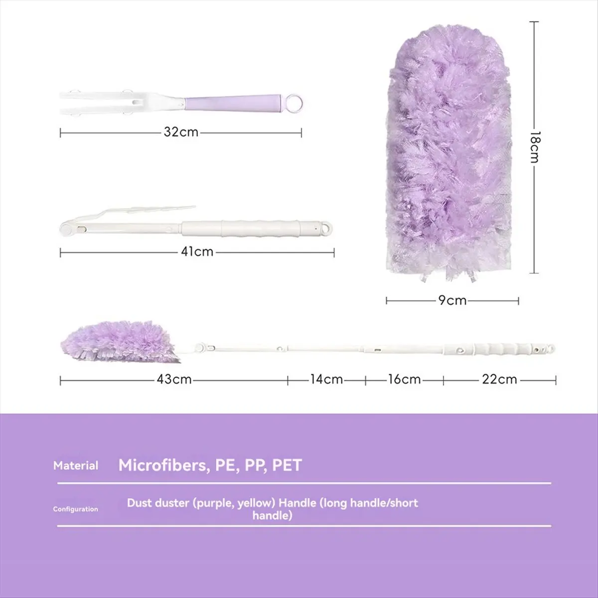 *A99Z White Peach Scent Duster Electrostatic Adsorption Multi-Function Dust Sweeper Home Use Dust Removal Duster