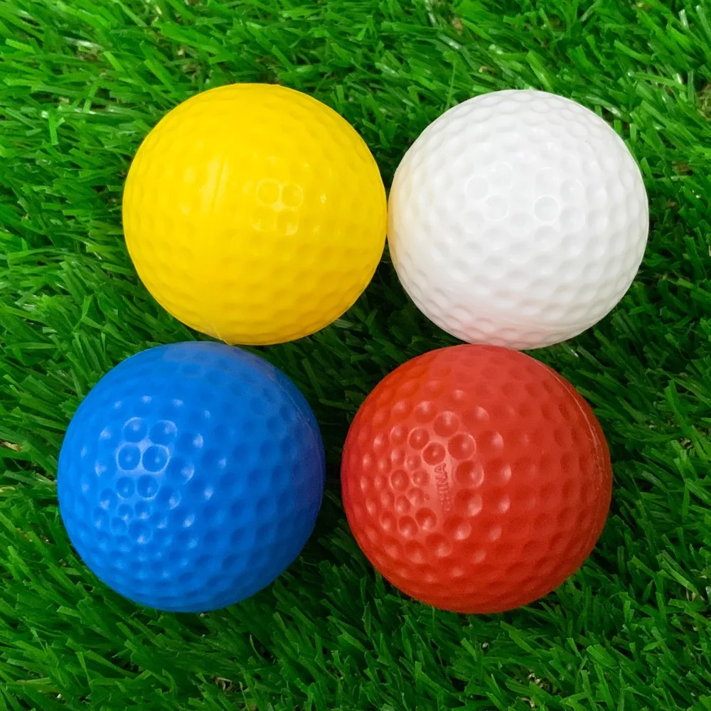 10PCS PE Indoor Golf Practice Ball Nonporous Multiple Colour Golf Training Foam Ball Elastic Lightweight Pet Toy Ball Outdoor