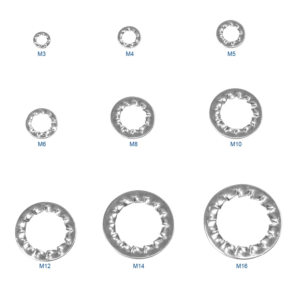 NINDEJIN 5-50 szt. Wewnętrzne podkładka zabezpieczająca zębowe ze stali nierdzewnej m3 m4 m5 m6 m8 m10 m12 m14 m16 m20 m22 podkładka zabezpieczająca