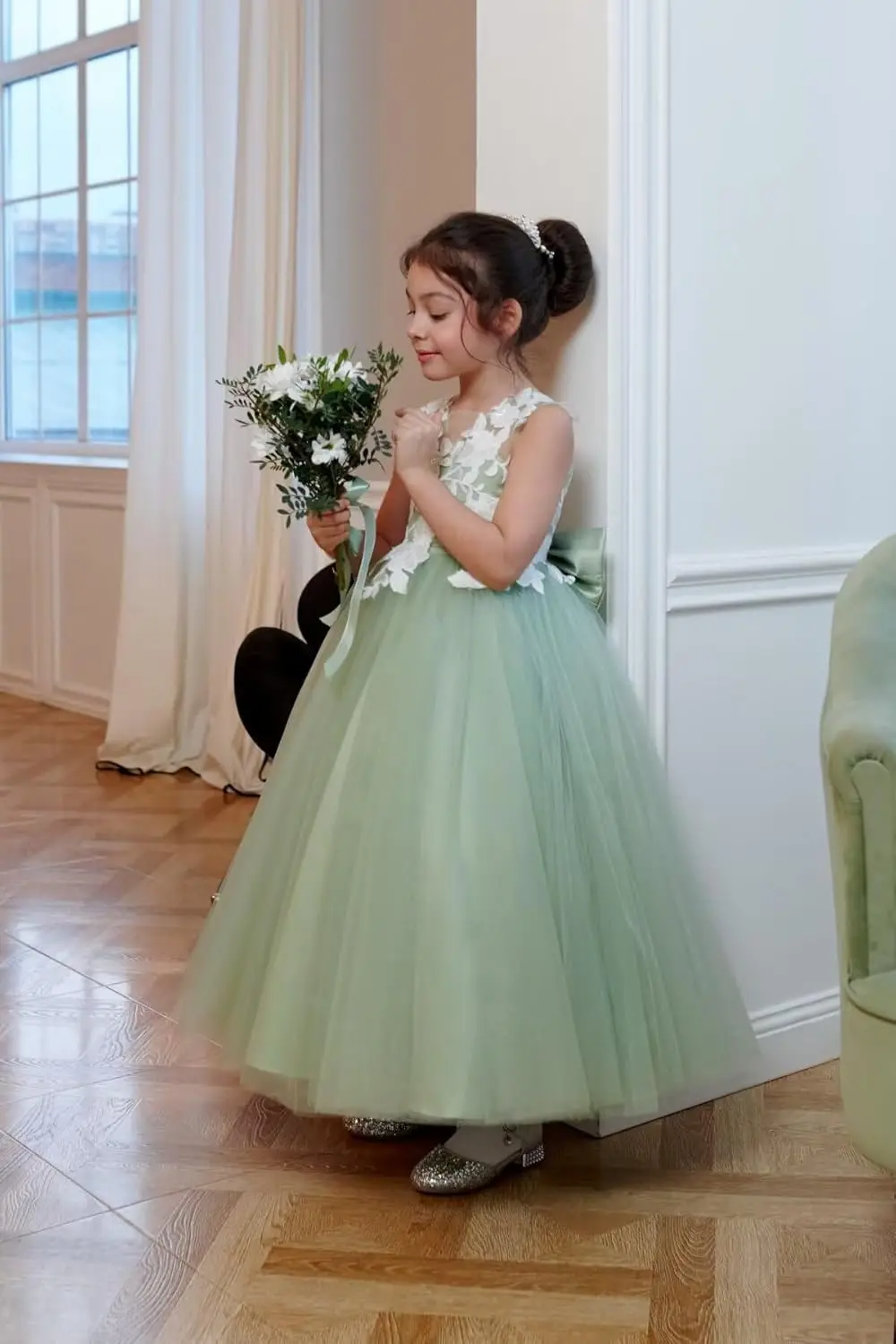 Tulle Flower Girl Dress for Wedding Bridesmaid First Communion Dresses Princess Pageant Party Gown pageant dresses for girls