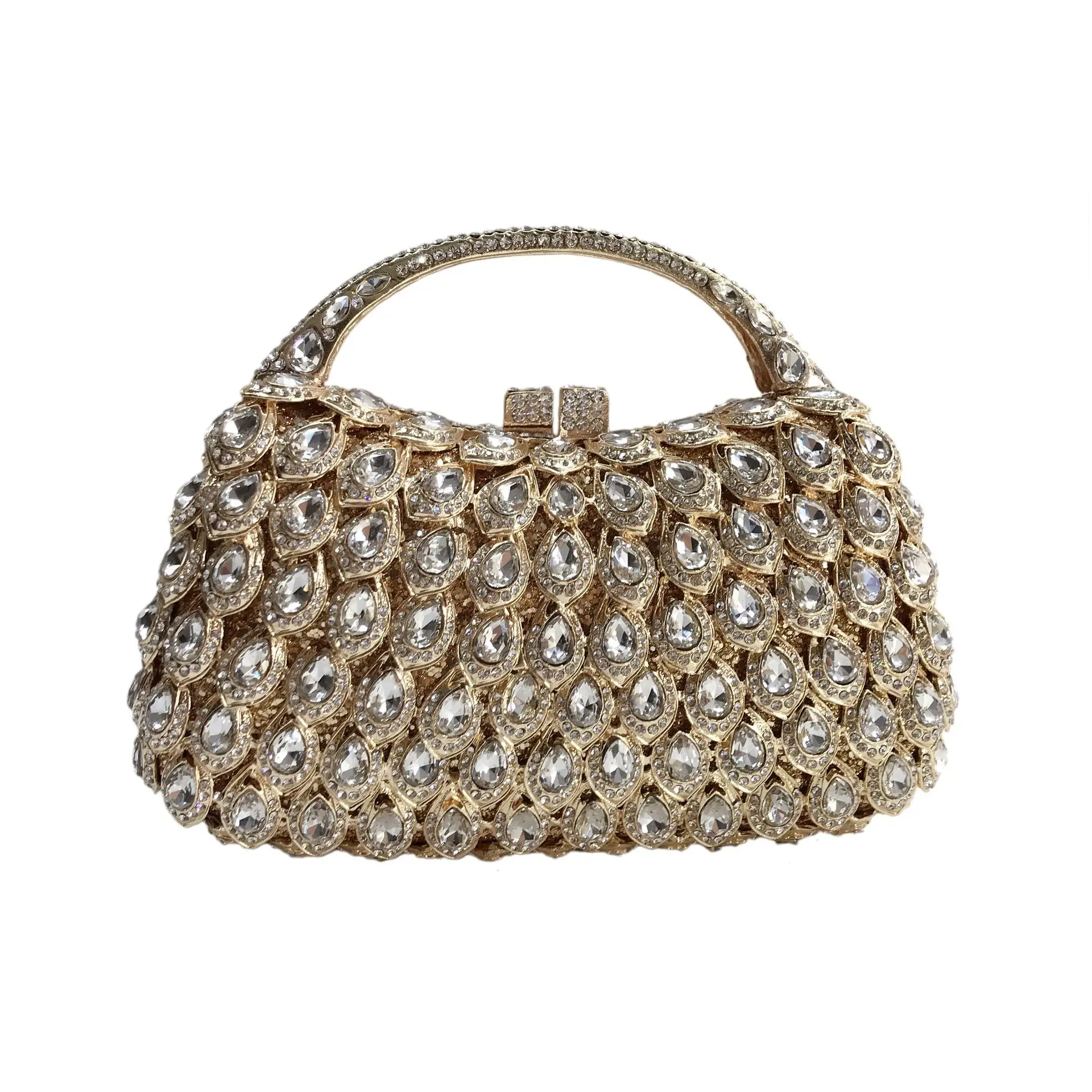 

Прямые продажи с фабрики, инкрустированная бриллиантами, обеденная сумка, роскошный клатч с бриллиантами, пустая металлическая жесткая коробка, вечерние женские сумки