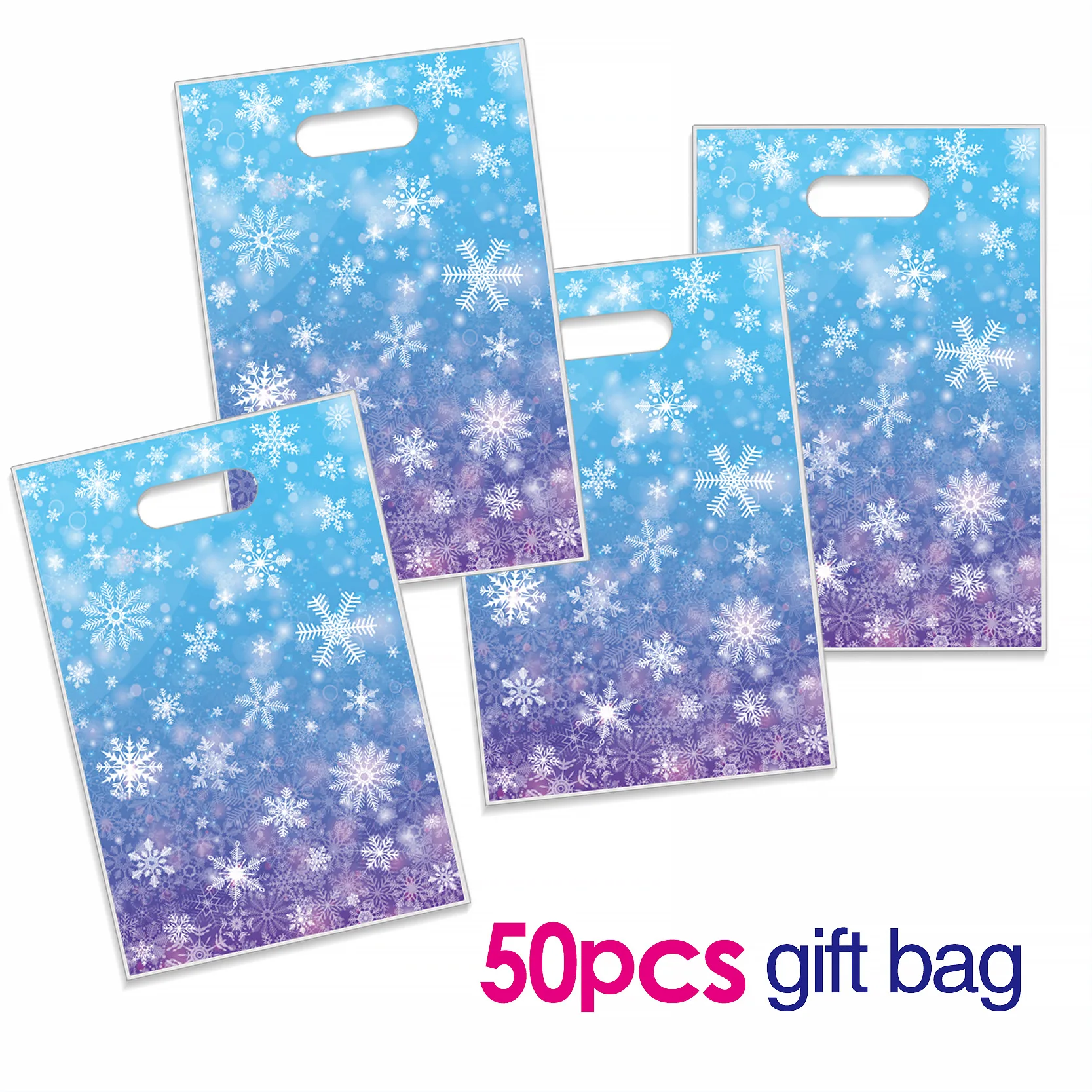 Disney 10pcs Frozen Snowflake Tote Bag Gift Tote Bag Winter Children's Companion Tote Bag Ice and Snow Elsa Pattern Candy Bag