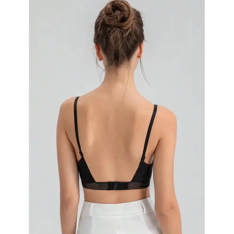 Sexy French lingerie for women without steel rings Push-up bra with a U-back design for enhanced support and an open-back