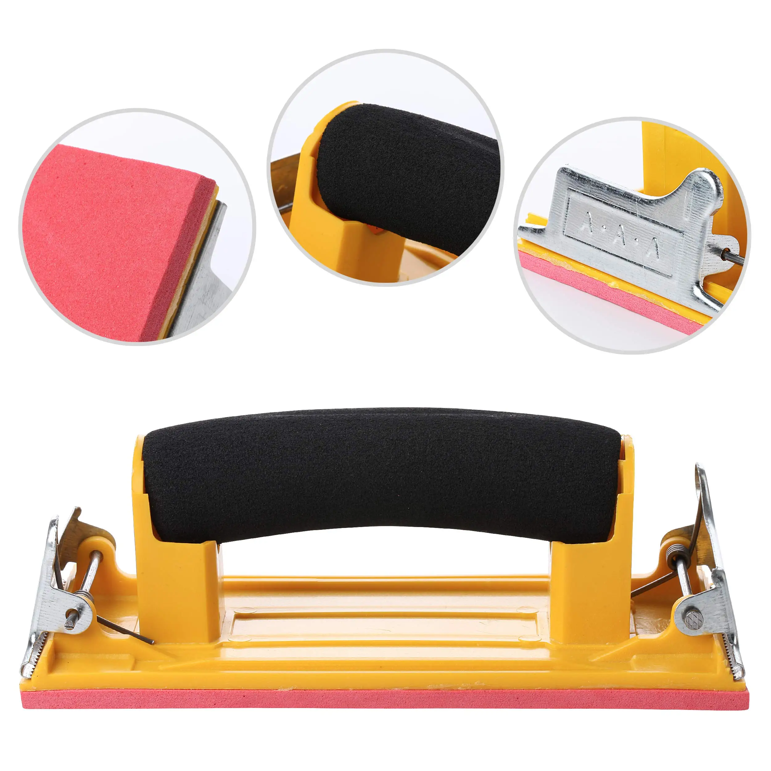

OEM Customizable Rectangle Shape Sandpaper Holder Sheet High Hardness Plastic Hand Tool For Polishing Grinding & Sanding