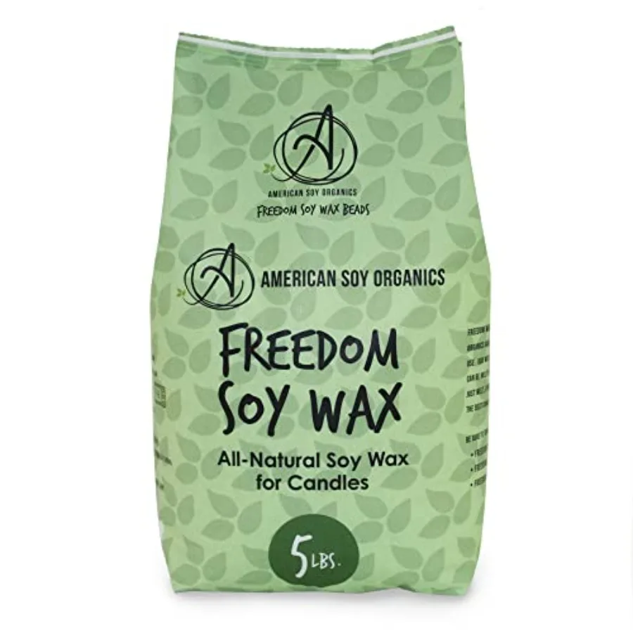

American Soy Organics Freedom Soy Wax Beads for Candle Making - Natural Candle Making Supplies - Paraffin-Free Beeswax-Free Can
