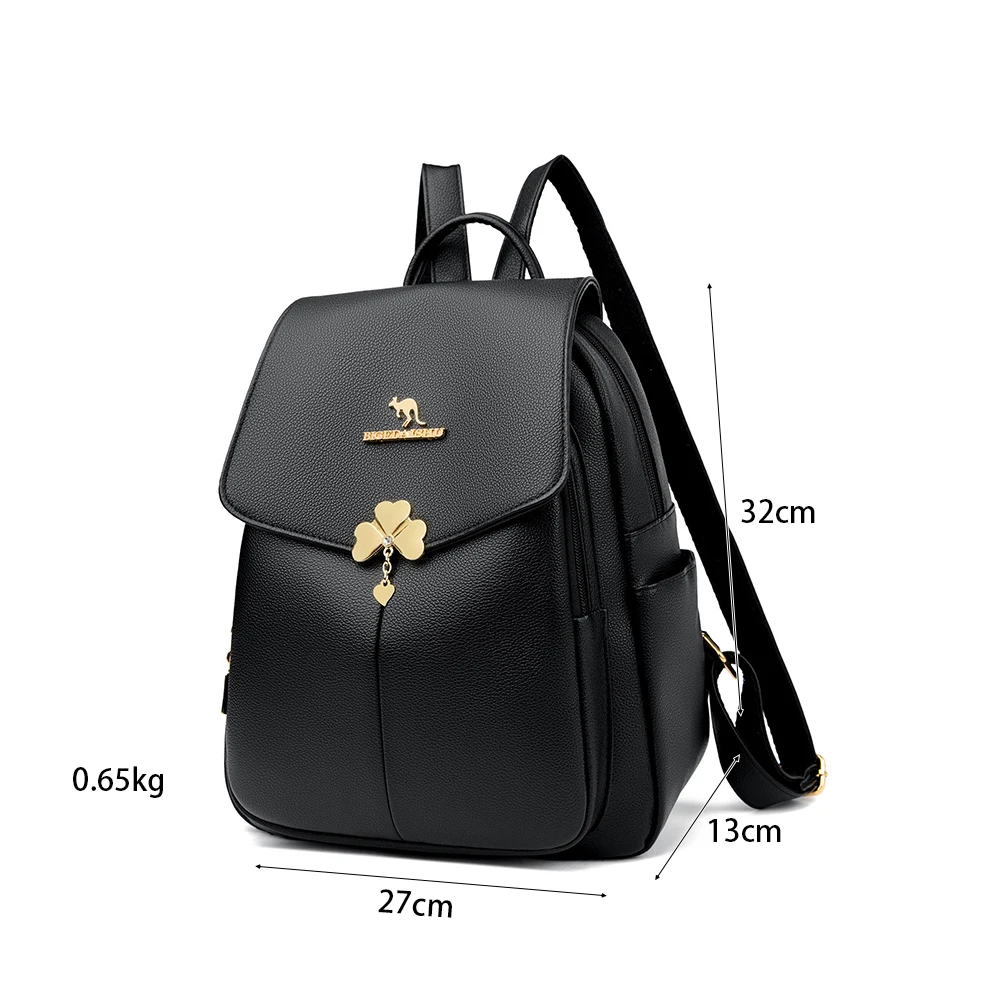 New Hot Women’s Backpack Designer High Quality Soft Leather Simple Fashion Backpack Pu Large Capacity Antitheft Shoulder Bags