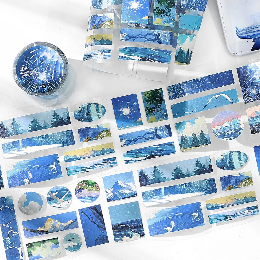 6*200cm paisagismo washi fita reunião montanhas e mares criativo diy diário scrapbooking fitas adesivas papelaria estética