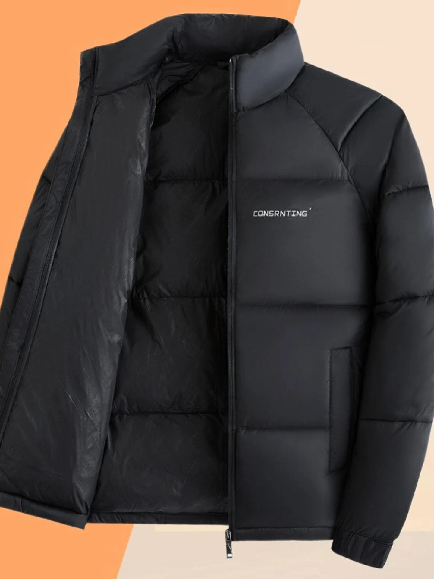 

Теплая утолщенная хлопковая куртка для мужчин с воротником-стойкой, повседневная зимняя одежда, приталенный крой, модный городской стиль, со съемным капюшоном