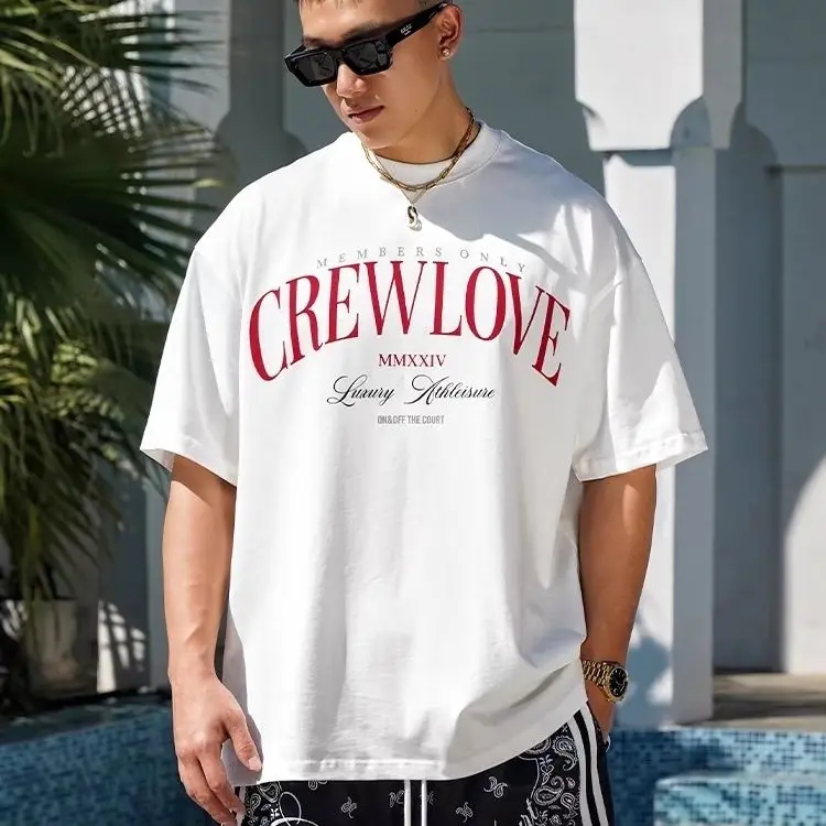 

2025 New Crew Love Streetwear T-shirt Set Short Sleeve Tops with Members Only Print and Luxury Athleisure Design Casual Spring