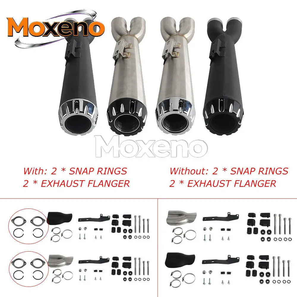 Double Slip Fit Reinforced 2 Into 1 Exhaust System Stepped Big Bore Head Pipe For Harley Touring FLHT FLHR FLHX FLTRX 2017-2025