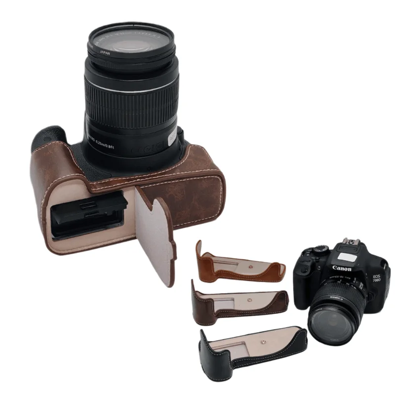 PU Leather Half Case Grip Bottom for Canon Eos 700D 750D 760D 650D 600D Rebel T5i T6i T6s Camera