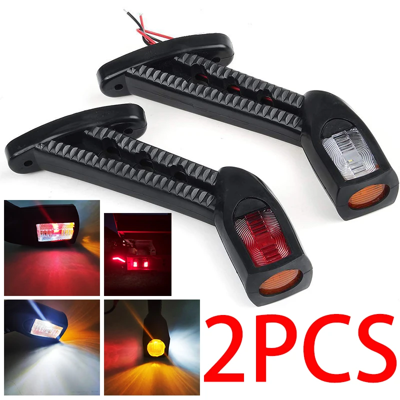 2X 12V 24V LED Side Marker Lights Outline Lamp Red White Amber Van Truck Trailer
