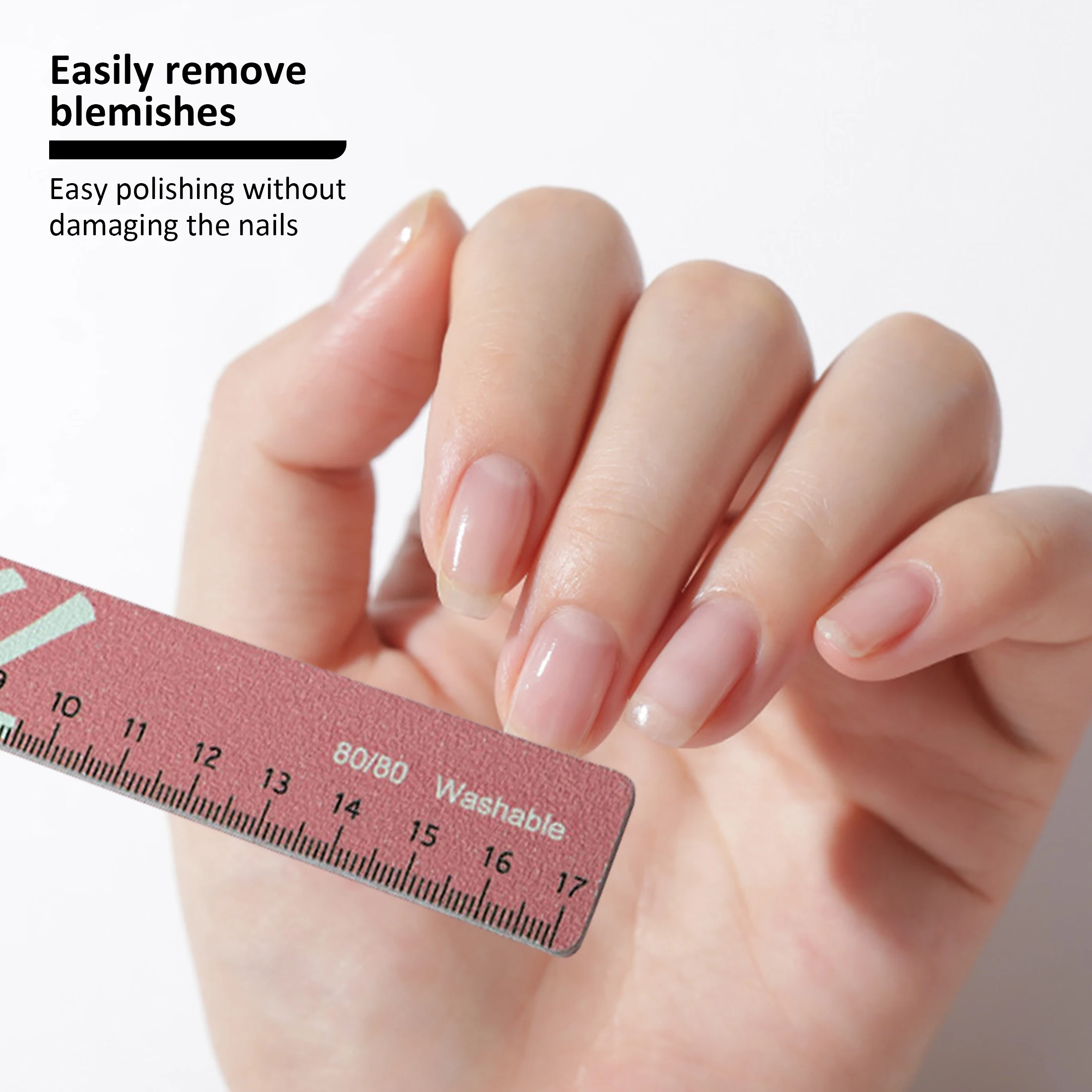 تخرج شريط تلميع طلاء الأظافر مع 80/80 حصى الوردي ملف سميك تلميع إزالة الأظافر على الوجهين ملف الأظافر الشريط #5